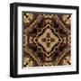 Art Nouveau Geometric Ornamental Vintage Pattern in Beige and Brown Colors-Irina QQQ-Framed Art Print