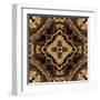 Art Nouveau Geometric Ornamental Vintage Pattern in Beige and Brown Colors-Irina QQQ-Framed Art Print