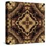 Art Nouveau Geometric Ornamental Vintage Pattern in Beige and Brown Colors-Irina QQQ-Stretched Canvas