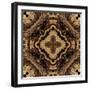 Art Nouveau Geometric Ornamental Vintage Pattern in Beige and Brown Colors-Irina QQQ-Framed Art Print