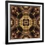 Art Nouveau Geometric Ornamental Vintage Pattern in Beige and Brown Colors-Irina QQQ-Framed Art Print