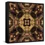 Art Nouveau Geometric Ornamental Vintage Pattern in Beige and Brown Colors-Irina QQQ-Framed Stretched Canvas