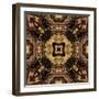 Art Nouveau Geometric Ornamental Vintage Pattern in Beige and Brown Colors-Irina QQQ-Framed Art Print