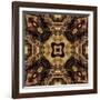 Art Nouveau Geometric Ornamental Vintage Pattern in Beige and Brown Colors-Irina QQQ-Framed Art Print