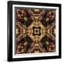 Art Nouveau Geometric Ornamental Vintage Pattern in Beige and Brown Colors-Irina QQQ-Framed Art Print