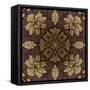 Art Nouveau Geometric Ornamental Vintage Pattern in Beige, Violet and Brown Colors-Irina QQQ-Framed Stretched Canvas