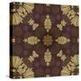 Art Nouveau Geometric Ornamental Vintage Pattern in Beige, Violet and Brown Colors-Irina QQQ-Stretched Canvas