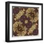 Art Nouveau Geometric Ornamental Vintage Pattern in Beige, Violet and Brown Colors-Irina QQQ-Framed Art Print