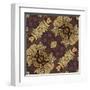 Art Nouveau Geometric Ornamental Vintage Pattern in Beige, Violet and Brown Colors-Irina QQQ-Framed Art Print