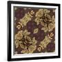 Art Nouveau Geometric Ornamental Vintage Pattern in Beige, Violet and Brown Colors-Irina QQQ-Framed Art Print