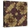 Art Nouveau Geometric Ornamental Vintage Pattern in Beige, Violet and Brown Colors-Irina QQQ-Stretched Canvas