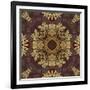 Art Nouveau Geometric Ornamental Vintage Pattern in Beige, Violet and Brown Colors-Irina QQQ-Framed Art Print