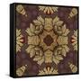 Art Nouveau Geometric Ornamental Vintage Pattern in Beige, Violet and Brown Colors-Irina QQQ-Framed Stretched Canvas