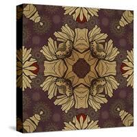 Art Nouveau Geometric Ornamental Vintage Pattern in Beige, Violet and Brown Colors-Irina QQQ-Stretched Canvas