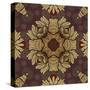 Art Nouveau Geometric Ornamental Vintage Pattern in Beige, Violet and Brown Colors-Irina QQQ-Stretched Canvas