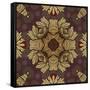 Art Nouveau Geometric Ornamental Vintage Pattern in Beige, Violet and Brown Colors-Irina QQQ-Framed Stretched Canvas