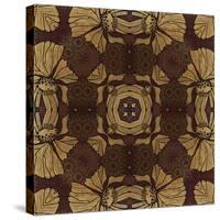 Art Nouveau Geometric Ornamental Vintage Pattern in Beige, Violet and Brown Colors-Irina QQQ-Stretched Canvas