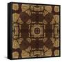 Art Nouveau Geometric Ornamental Vintage Pattern in Beige, Violet and Brown Colors-Irina QQQ-Framed Stretched Canvas