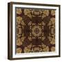 Art Nouveau Geometric Ornamental Vintage Pattern in Beige, Violet and Brown Colors-Irina QQQ-Framed Art Print