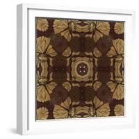 Art Nouveau Geometric Ornamental Vintage Pattern in Beige, Violet and Brown Colors-Irina QQQ-Framed Art Print