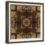 Art Nouveau Geometric Ornamental Vintage Pattern in Beige, Violet and Brown Colors-Irina QQQ-Framed Premium Giclee Print