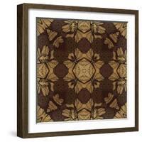 Art Nouveau Geometric Ornamental Vintage Pattern in Beige, Violet and Brown Colors-Irina QQQ-Framed Art Print