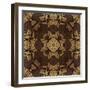 Art Nouveau Geometric Ornamental Vintage Pattern in Beige, Violet and Brown Colors-Irina QQQ-Framed Art Print