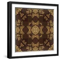 Art Nouveau Geometric Ornamental Vintage Pattern in Beige, Violet and Brown Colors-Irina QQQ-Framed Art Print