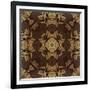 Art Nouveau Geometric Ornamental Vintage Pattern in Beige, Violet and Brown Colors-Irina QQQ-Framed Art Print