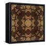 Art Nouveau Geometric Ornamental Vintage Pattern in Beige, Violet and Brown Colors-Irina QQQ-Framed Stretched Canvas