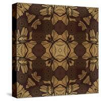 Art Nouveau Geometric Ornamental Vintage Pattern in Beige, Violet and Brown Colors-Irina QQQ-Stretched Canvas