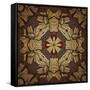 Art Nouveau Geometric Ornamental Vintage Pattern in Beige, Violet and Brown Colors-Irina QQQ-Framed Stretched Canvas