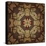 Art Nouveau Geometric Ornamental Vintage Pattern in Beige, Violet and Brown Colors-Irina QQQ-Stretched Canvas