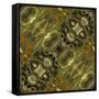 Art Nouveau Geometric Ornamental Vintage Pattern in Green Colors-Irina QQQ-Framed Stretched Canvas