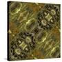 Art Nouveau Geometric Ornamental Vintage Pattern in Green Colors-Irina QQQ-Stretched Canvas