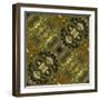 Art Nouveau Geometric Ornamental Vintage Pattern in Green Colors-Irina QQQ-Framed Art Print