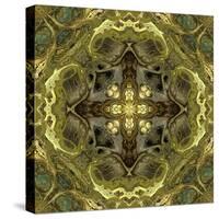 Art Nouveau Geometric Ornamental Vintage Pattern in Green Colors-Irina QQQ-Stretched Canvas