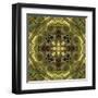 Art Nouveau Geometric Ornamental Vintage Pattern in Green Colors-Irina QQQ-Framed Art Print