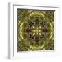 Art Nouveau Geometric Ornamental Vintage Pattern in Green Colors-Irina QQQ-Framed Art Print