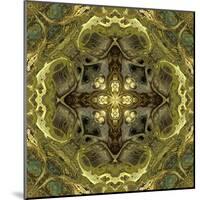 Art Nouveau Geometric Ornamental Vintage Pattern in Green Colors-Irina QQQ-Mounted Art Print