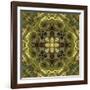 Art Nouveau Geometric Ornamental Vintage Pattern in Green Colors-Irina QQQ-Framed Art Print