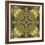 Art Nouveau Geometric Ornamental Vintage Pattern in Green Colors-Irina QQQ-Framed Art Print