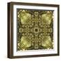 Art Nouveau Geometric Ornamental Vintage Pattern in Green Colors-Irina QQQ-Framed Art Print