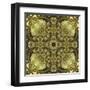 Art Nouveau Geometric Ornamental Vintage Pattern in Green Colors-Irina QQQ-Framed Art Print