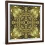 Art Nouveau Geometric Ornamental Vintage Pattern in Green Colors-Irina QQQ-Framed Art Print