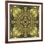 Art Nouveau Geometric Ornamental Vintage Pattern in Green Colors-Irina QQQ-Framed Art Print