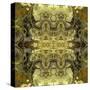 Art Nouveau Geometric Ornamental Vintage Pattern in Green Colors-Irina QQQ-Stretched Canvas