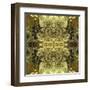 Art Nouveau Geometric Ornamental Vintage Pattern in Green Colors-Irina QQQ-Framed Art Print