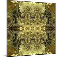 Art Nouveau Geometric Ornamental Vintage Pattern in Green Colors-Irina QQQ-Mounted Art Print