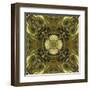 Art Nouveau Geometric Ornamental Vintage Pattern in Green Colors-Irina QQQ-Framed Art Print